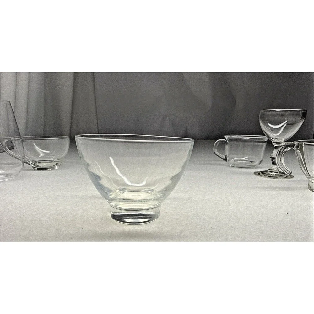 Assorted Clear Glassware Lot of 8 Arcoroc Stemware Punch Cups Coupe Wine Glasses